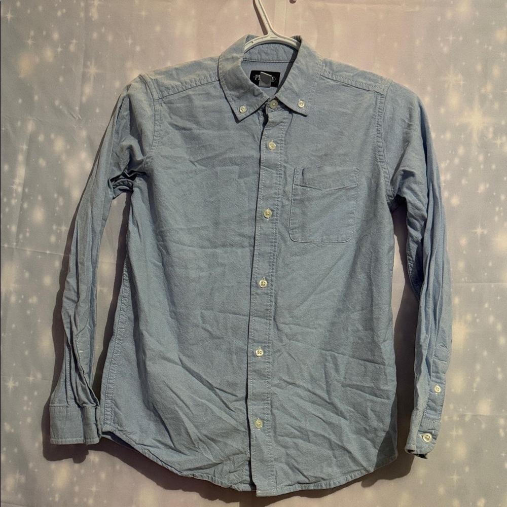 Boys Light Blue Button-Up Shirt